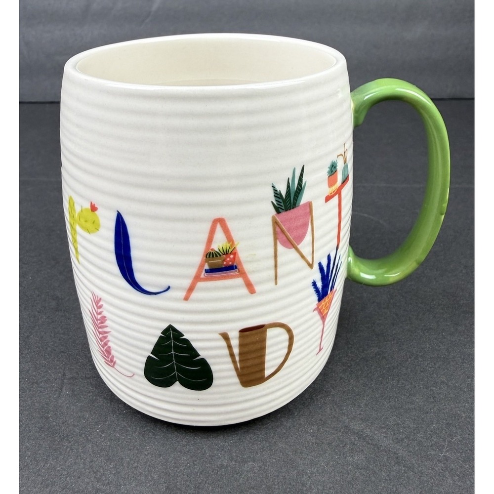 Anthropologie Plant Lady Mug Floral Black Lamb Studio Coffee Cup NEW